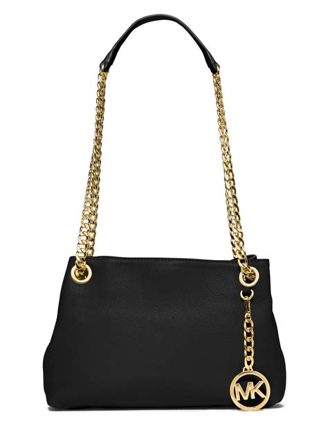 michael kors small handbag chunky black silver chain|Michael Kors purse with chain.